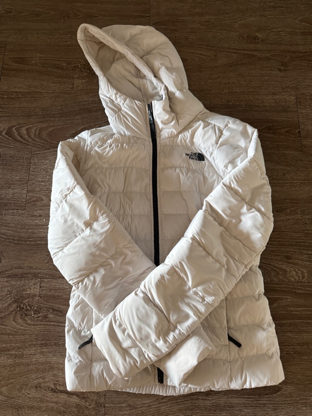 The North Face Women's Cream Hooded Puffer Jacket